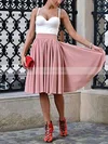 A-line Sweetheart Satin Knee-length Short Prom Dresses #Favs020020110488