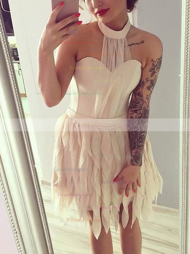 A-line High Neck Chiffon Short/Mini Short Prom Dresses #Favs020020110498
