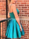 A-line V-neck Silk-like Satin Short/Mini Short Prom Dresses #Favs020020111268