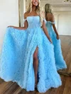 Ball Gown Off-the-shoulder Tulle Floor-length Prom Dresses With Tiered #Favs020115753