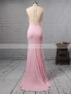 Trumpet/Mermaid V-neck Jersey Sweep Train Split Front Prom Dresses #Favs020105765