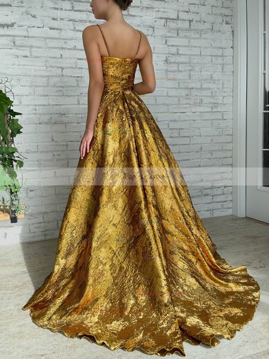 Ball Gown Sweetheart  Sweep Train Prom Dresses With Split Front #Favs020115846