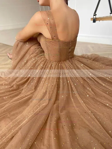 A-line Square Neckline Tulle Tea-length Prom Dresses With Pockets #Favs020115869