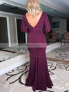 Sheath/Column V-neck Shimmer Crepe Floor-length Prom Dresses With Split Front #Favs020115883