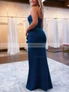Sheath/Column Strapless Stretch Crepe Floor-length Prom Dresses With Cascading Ruffles #Favs020115896