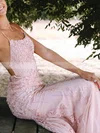 Trumpet/Mermaid Scoop Neck Tulle Sweep Train Prom Dresses With Appliques Lace #Favs020115951