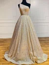 Ball Gown One Shoulder Sequined Sweep Train Prom Dresses #Favs020115993