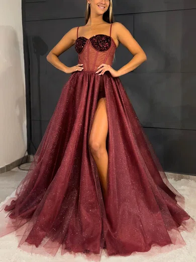 A-line Sweetheart Glitter Detachable Prom Dresses With Beading #Favs020116019