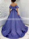 Ball Gown Off-the-shoulder Glitter Sweep Train Prom Dresses With Crystal Detailing #Favs020116085