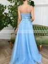 A-line Sweetheart Tulle Floor-length Prom Dresses With Appliques Lace #Favs020116107