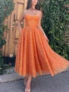 A-line Sweetheart Sequined Tea-length Prom Dresses With Pockets #Favs020116115