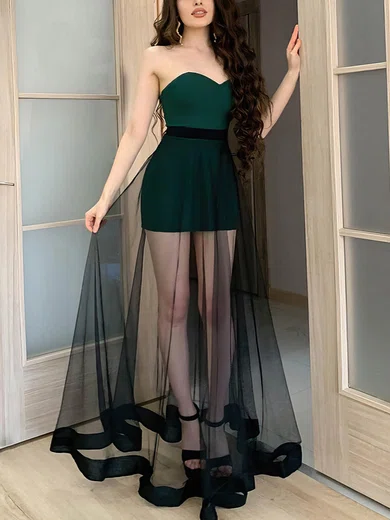 Sheath/Column Sweetheart Tulle Stretch Crepe Detachable Prom Dresses With Sashes / Ribbons #Favs020116146