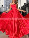 Ball Gown Square Neckline Silk-like Satin Sweep Train Prom Dresses #Favs020116184