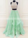 Princess Scoop Neck Organza Floor-length Beading Prom Dresses #Favs020103326