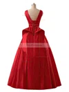 Princess Scoop Neck Satin Floor-length Sashes / Ribbons Prom Dresses #Favs020102746