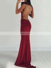Trumpet/Mermaid V-neck Jersey Sweep Train Prom Dresses #Favs020103537