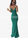 Trumpet/Mermaid V-neck Jersey Sweep Train Prom Dresses #Favs020103537