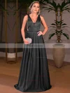 Princess V-neck Satin Floor-length Prom Dresses #Favs020105328