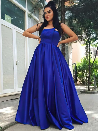 Ball Gown Strapless Satin Floor-length Prom Dresses #Favs020105407