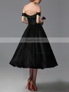 Ball Gown Off-the-shoulder Satin Tea-length Short Prom Dresses #Favs020105824