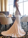Trumpet/Mermaid Sweetheart Silk-like Satin Sweep Train Lace Prom Dresses #Favs020105480