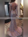 Trumpet/Mermaid High Neck Sequined Sweep Train Prom Dresses #Favs020104964