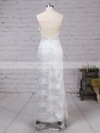 Sheath/Column V-neck Lace Floor-length Appliques Lace Prom Dresses #Favs020103652