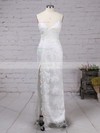 Sheath/Column V-neck Lace Floor-length Appliques Lace Prom Dresses #Favs020103652