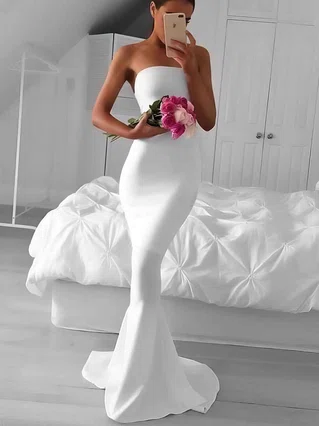 Trumpet/Mermaid Strapless Stretch Crepe Sweep Train Prom Dresses #Favs020105502 Trumpet/Mermaid Strapless Stretch Crepe Sweep Train Prom Dresses #Favs020105502