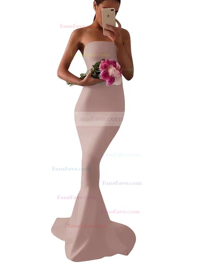 Trumpet/Mermaid Strapless Stretch Crepe Sweep Train Prom Dresses #Favs020105502