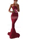 Trumpet/Mermaid Strapless Stretch Crepe Sweep Train Prom Dresses #Favs020105502