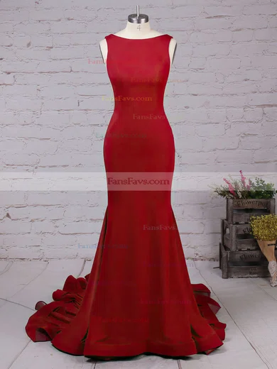 Trumpet/Mermaid Scoop Neck Jersey Court Train Prom Dresses #Favs020103588