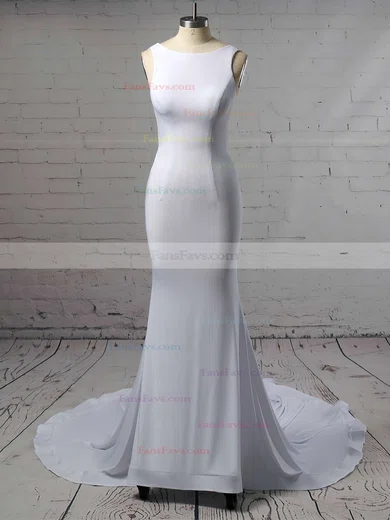 Trumpet/Mermaid Scoop Neck Jersey Court Train Prom Dresses #Favs020103588