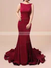 Trumpet/Mermaid Scoop Neck Jersey Court Train Prom Dresses #Favs020103588