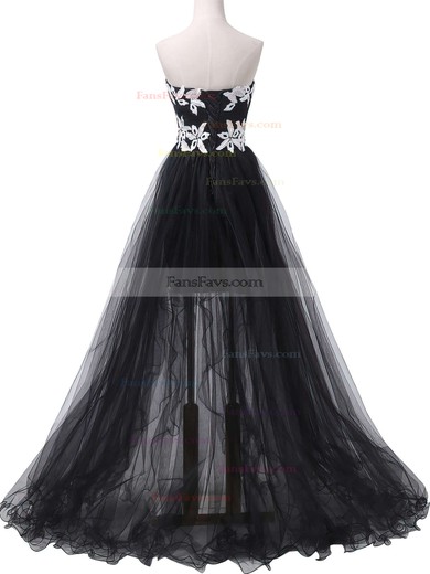 Princess Sweetheart Tulle Asymmetrical Appliques Lace Prom Dresses #Favs020101693