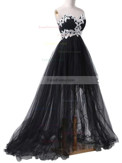 Princess Sweetheart Tulle Asymmetrical Appliques Lace Prom Dresses #Favs020101693