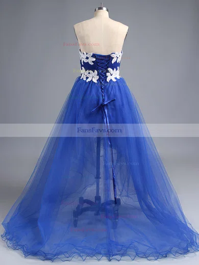 Princess Sweetheart Tulle Asymmetrical Appliques Lace Prom Dresses #Favs020101693