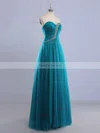 A-line Sweetheart Tulle Floor-length Beading Prom Dresses #Favs020102225