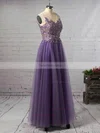 Princess V-neck Tulle Floor-length Beading Prom Dresses #Favs020105576