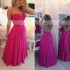 A-line Scoop Neck Chiffon Floor-length Lace Prom Dresses #Favs020102817