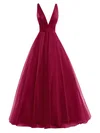Ball Gown V-neck Organza Floor-length Prom Dresses #Favs020104367