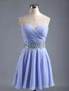 A-line Sweetheart Chiffon Short/Mini Beading Affordable Short Prom Dresses #Favs020101407