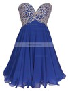 Empire Sweetheart Short/Mini Chiffon Prom Dresses with Embroidered Sequins #Favs020102561