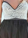 Empire Sweetheart Chiffon Short/Mini Pearl Detailing Simple Black Short Prom Dresses #Favs020102613
