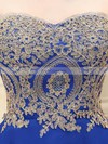 Girls A-line Sweetheart Chiffon Short/Mini Appliques Lace Royal Blue Prom Dresses #Favs020103460