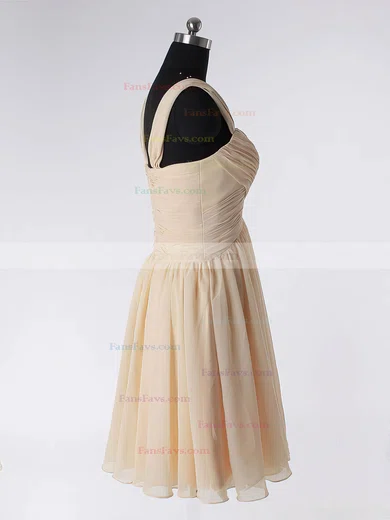 A-line Straps Chiffon Short/Mini Sleeveless Draped Short Prom Dresses #Favs02013594