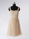 A-line Straps Chiffon Short/Mini Sleeveless Draped Short Prom Dresses #Favs02013594