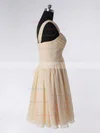 A-line Straps Chiffon Short/Mini Sleeveless Draped Short Prom Dresses #Favs02013594