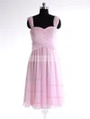 A-line Straps Chiffon Short/Mini Sleeveless Draped Short Prom Dresses #Favs02013594