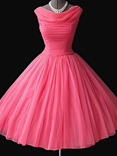 A-line Cowl Neck Short/Mini Chiffon Prom Dresses with Pleats #Favs02016781
